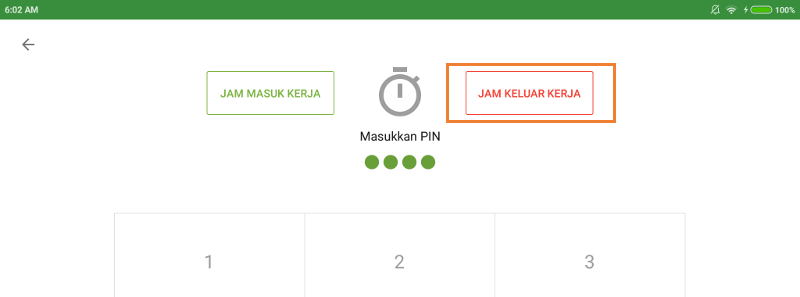 tombol ‘Keluar Kerja’