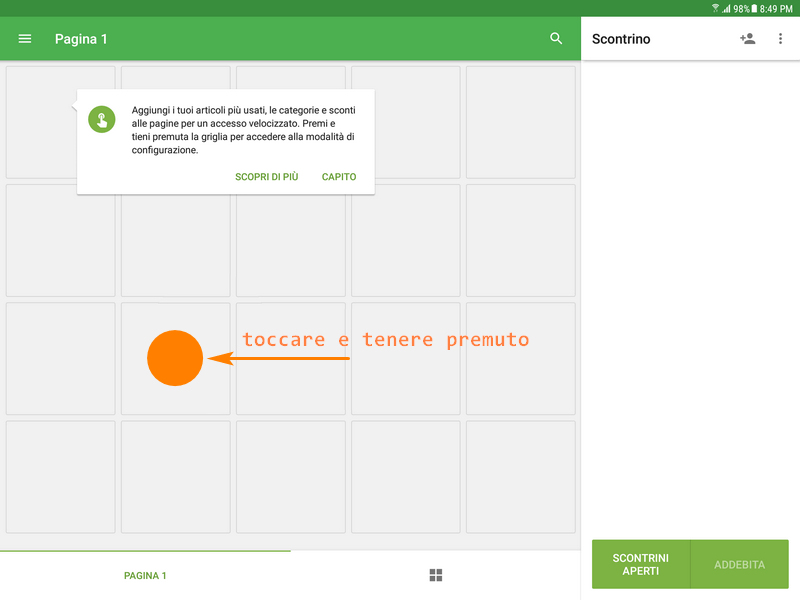 griglia con quadrati vuoti