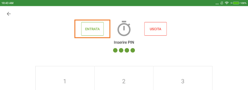 pulsante ‘Entrata’