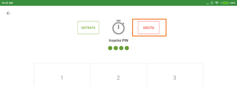 pulsante ‘Uscita’