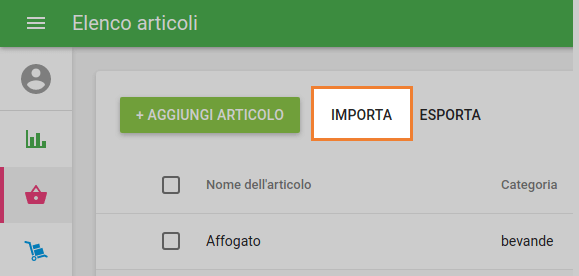 Esportazione e importazione di articoli
