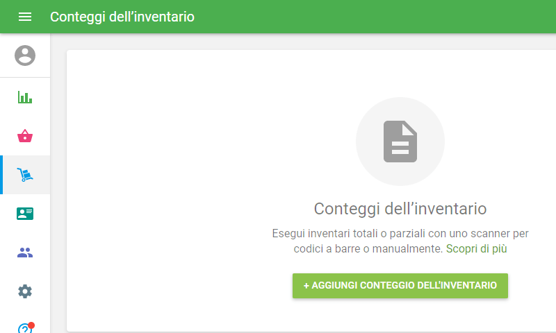'+ Aggiungi conteggio dell'inventario'