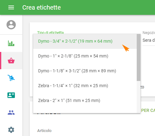 modelli di stampa predefiniti