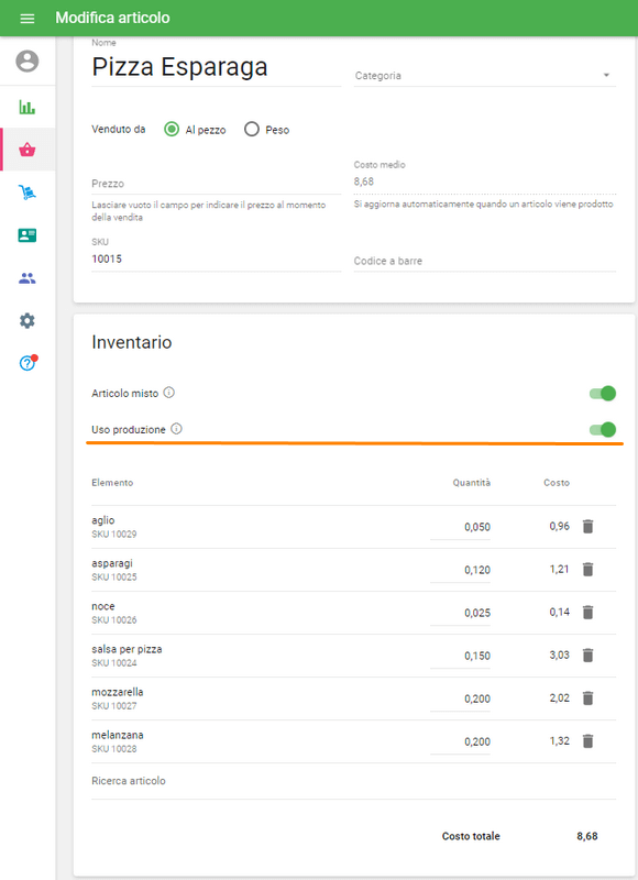 l'articolo misto o creane uno nuovo