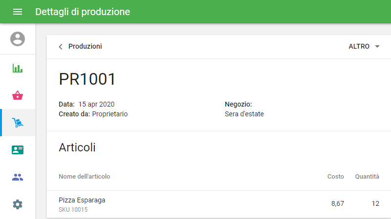 documento con i dettagli