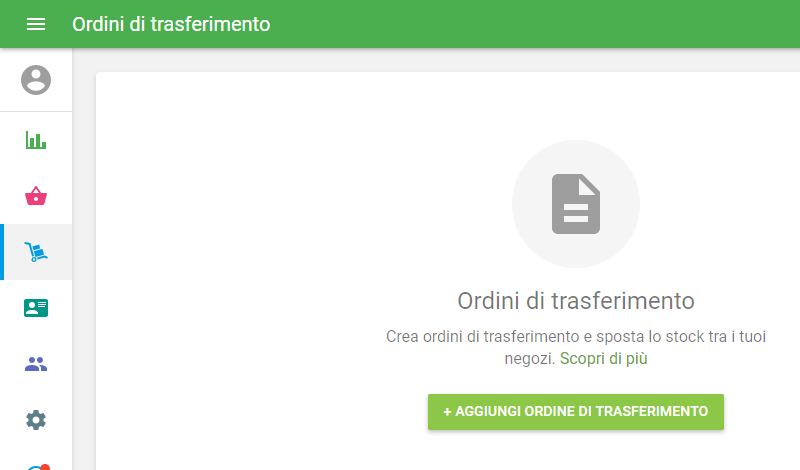 + Aggiungi ordine di trasferimento