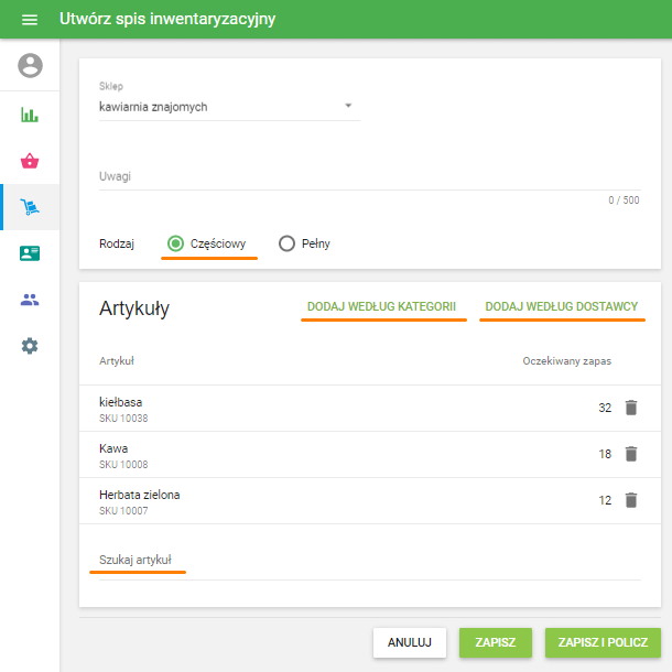 Dodaj według dostawcy