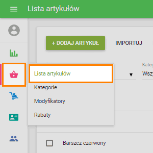 Lista artykułów
