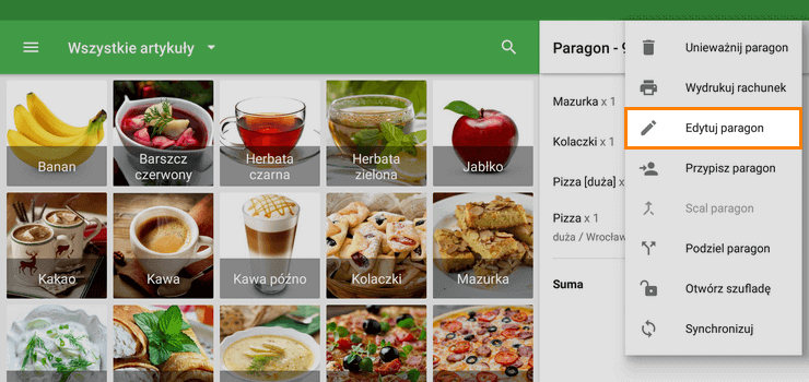 Edytuj paragon