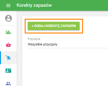 '+ Dodaj korektę zapasów'