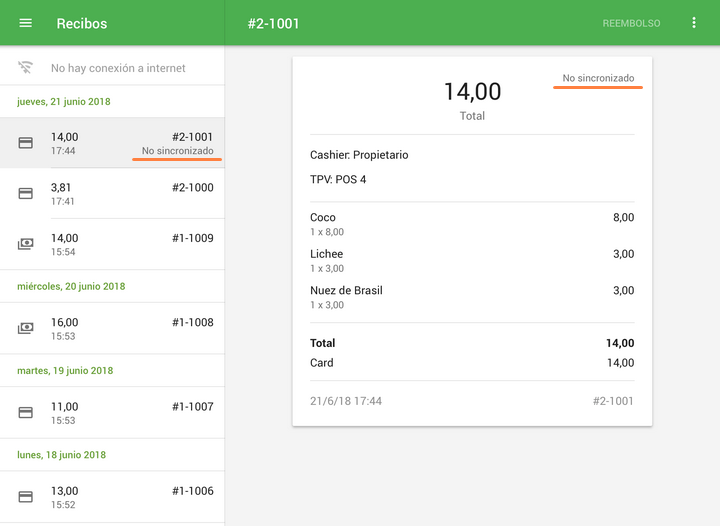 serán marcados como 'No sincronizado'