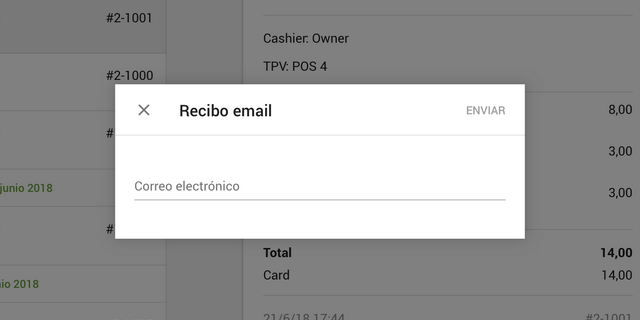 Si elige Enviar recibo