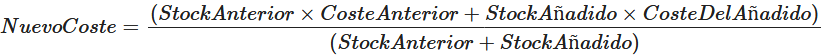 'NuevoCoste' formula