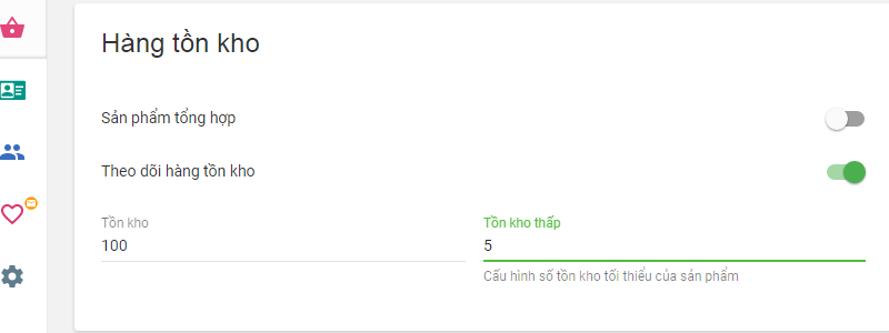 enabling ‘Track stock’