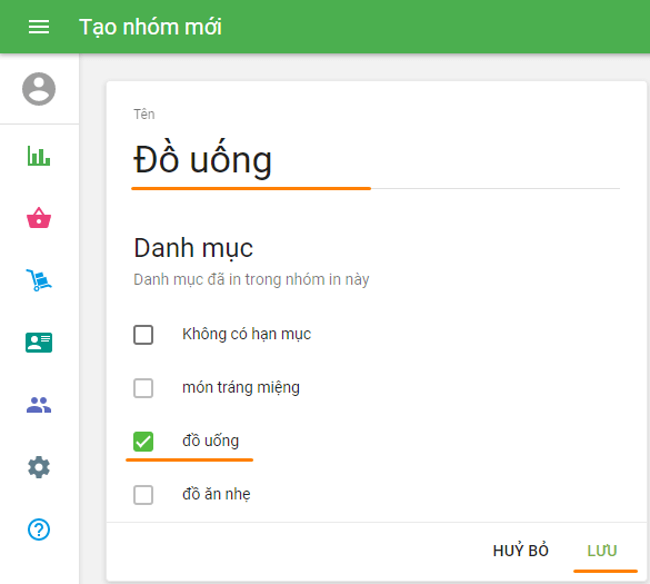 riêng biệt cho mỗi trạm nhà bếp
