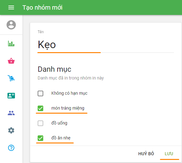 nhóm và gán cho chúng