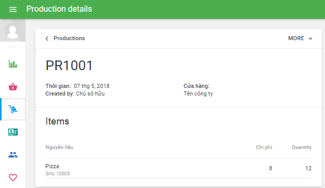 created production document