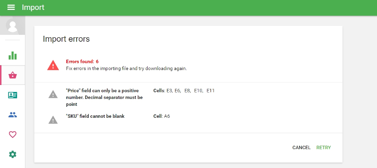 Importing and exporting items