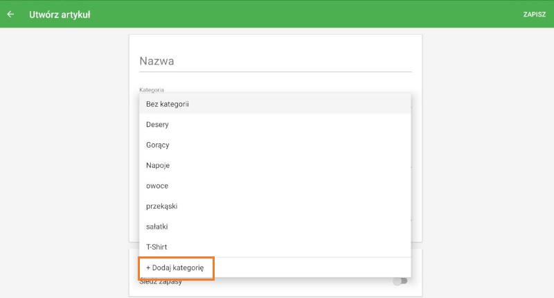 Dodaj kategorię