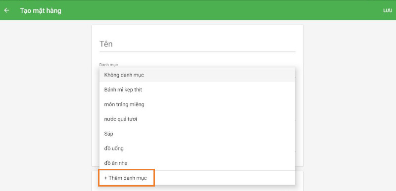 Thêm danh mục