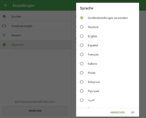 Wählen Sie Ihre bevorzugte Sprache