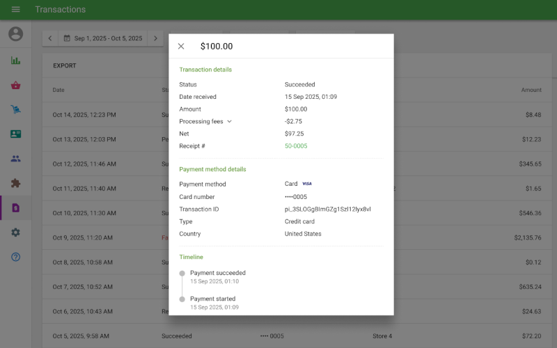 transaction details