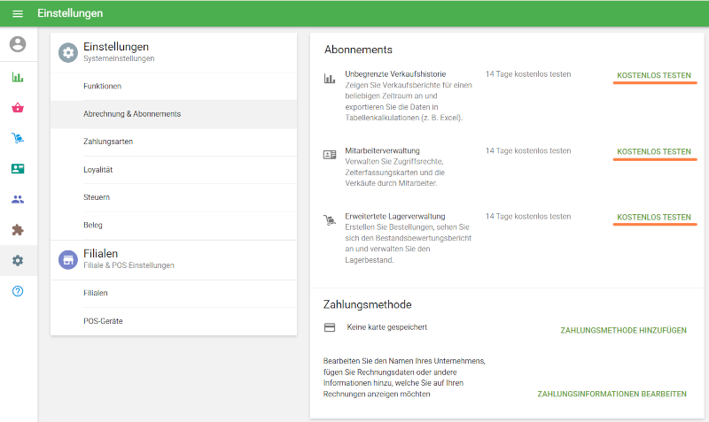 Button Kostenlos testen