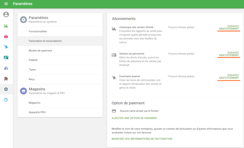 le bouton Essayer gratuitement