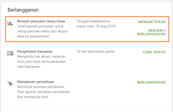 tanggal kedaluwarsa akan ditampilkan di Back Office