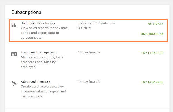 trial period activated