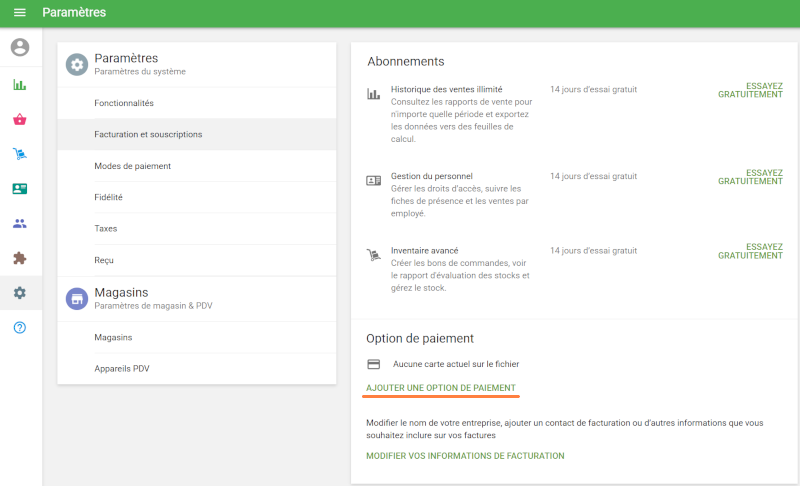 Ajouter un mode de paiemen