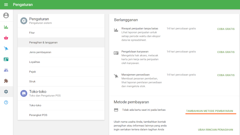 Tambahkan metode pembayaran