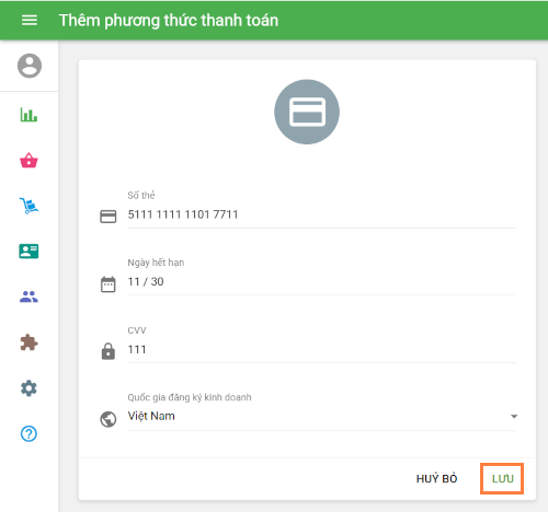 Thêm phương thức thanh toán