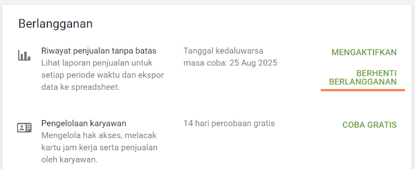 Berhenti Berlangganan