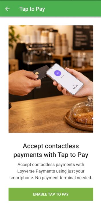Enable Tap to Pay. 