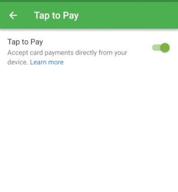 Tap to Pay togle