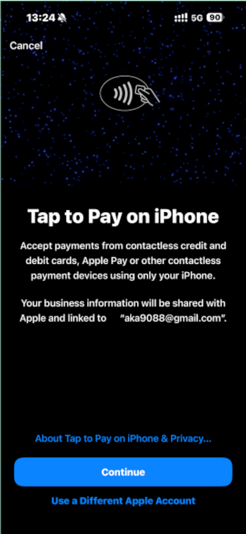 Tap Continue