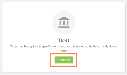 Add Tax’ button.