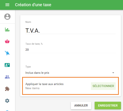 le bouton Sélectionner