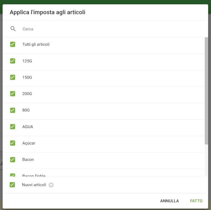 Applica imposta agli articoli
