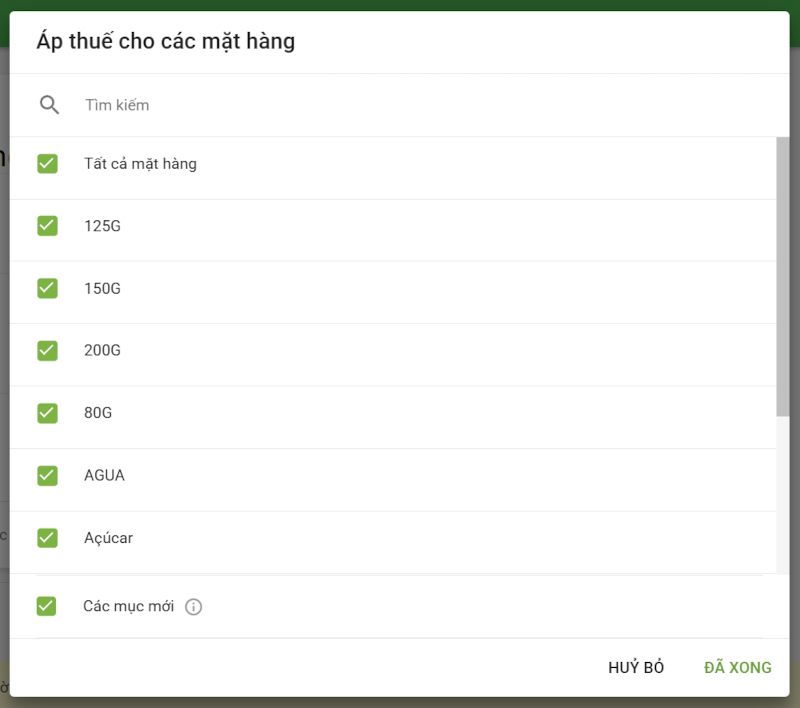 Áp dụng thuế cho sản phẩm