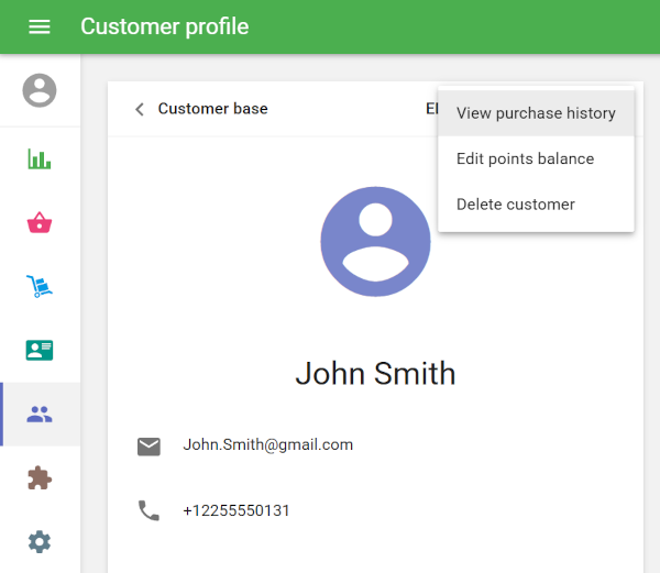 View purchase history in the More menu