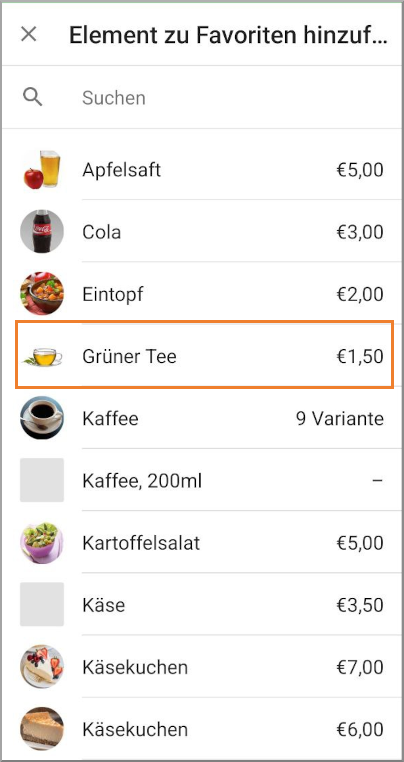 gewünschten Artikel