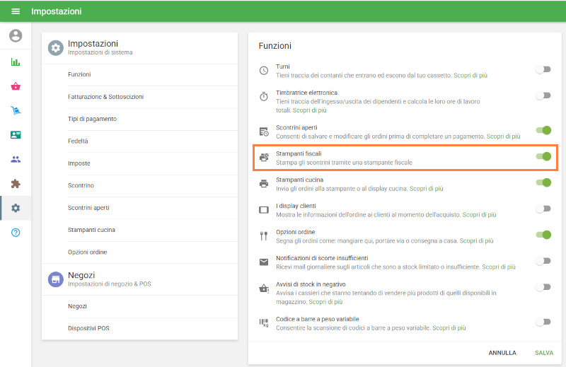 funziona solamente quando è attivata anche l’opzione Movimenti