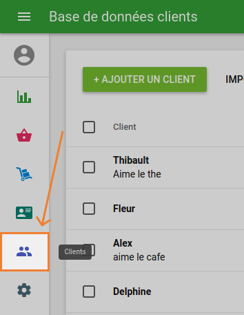 base de données clients