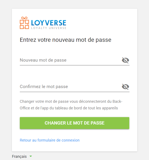 Modifier le mot de passe