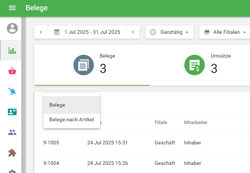 Belege oder Belege nach Artikel
