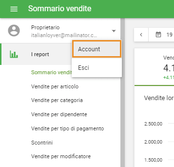 Impostazioni account