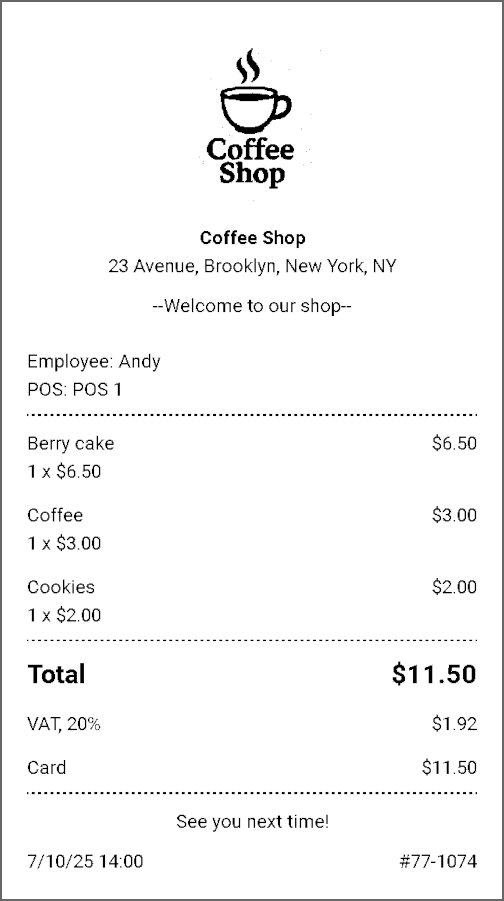 Logo on the printing receipts