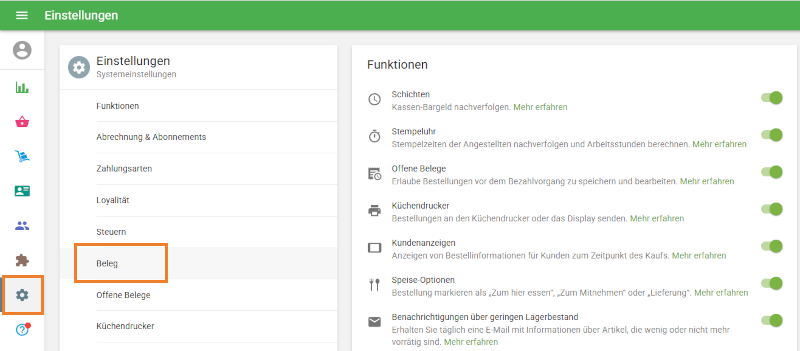 Navigieren Sie zu Einstellungen